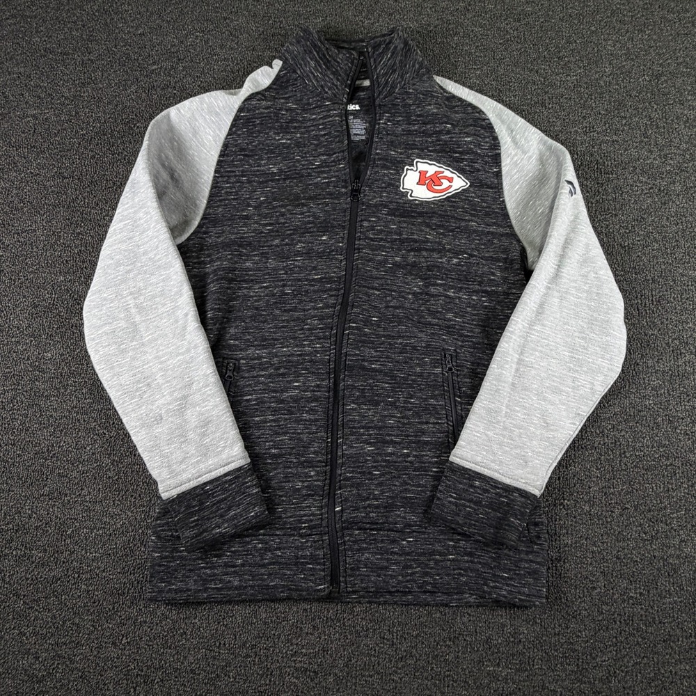 Kansas City Chiefs Jacket Mens S Charcoal NFL Football Full Zip Fanatics EUC